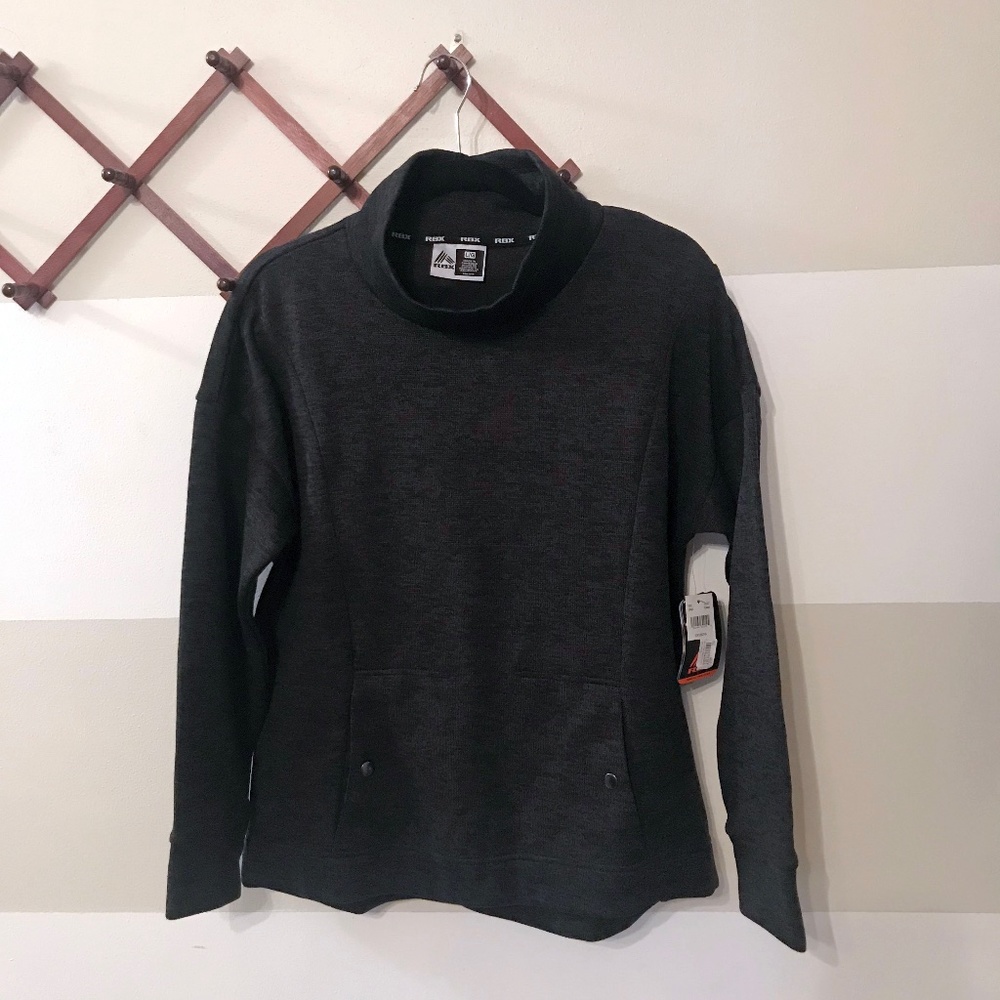 Charcoal Gray Funnel Neck Fleece NWT Size Large